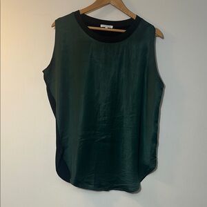 SURFACE TO AIR | Sleeveless Top with Dark Green Front & Black Back Size EU 38/M